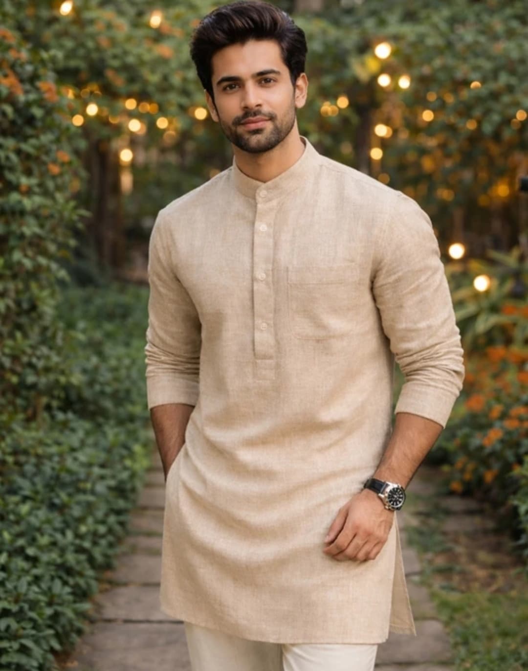 Men's Linen Kurta